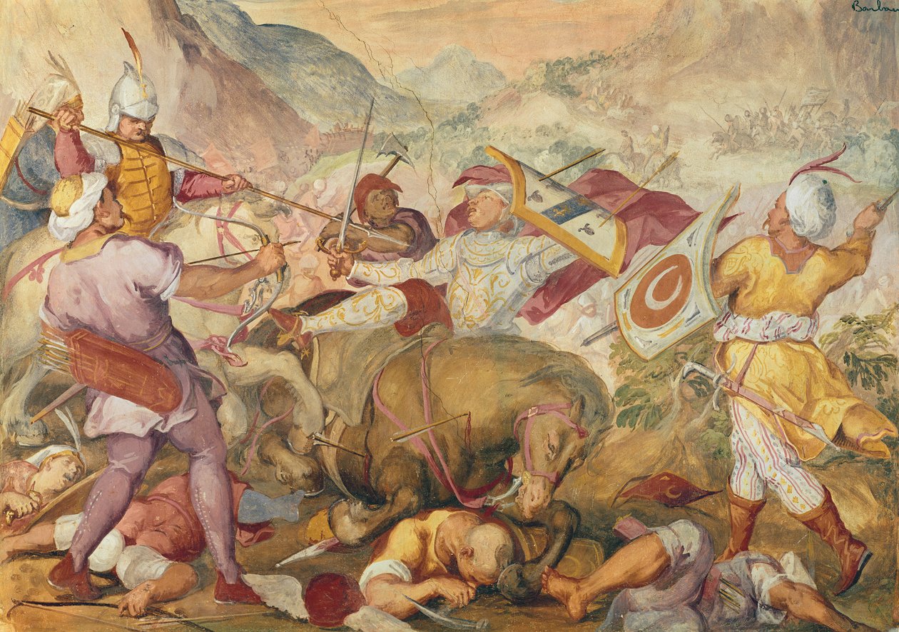 Battle Between the Venetians and the Turks by Antonio Vassilacchi
