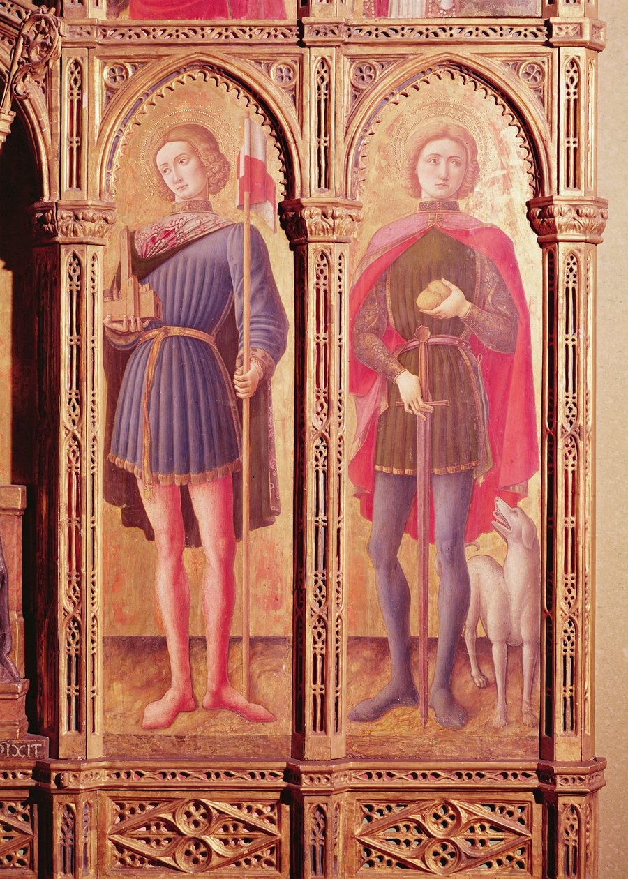 The Pesaro Polyptych, detail of two saints by Antonio Vivarini