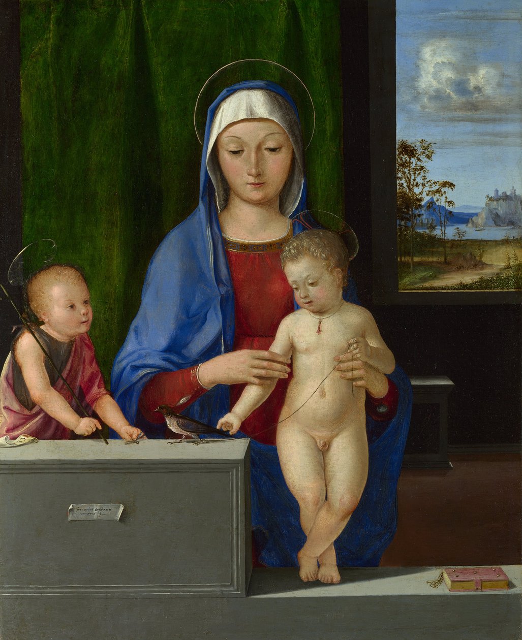 The Virgin and Child with Saint John by Antonio da Solario