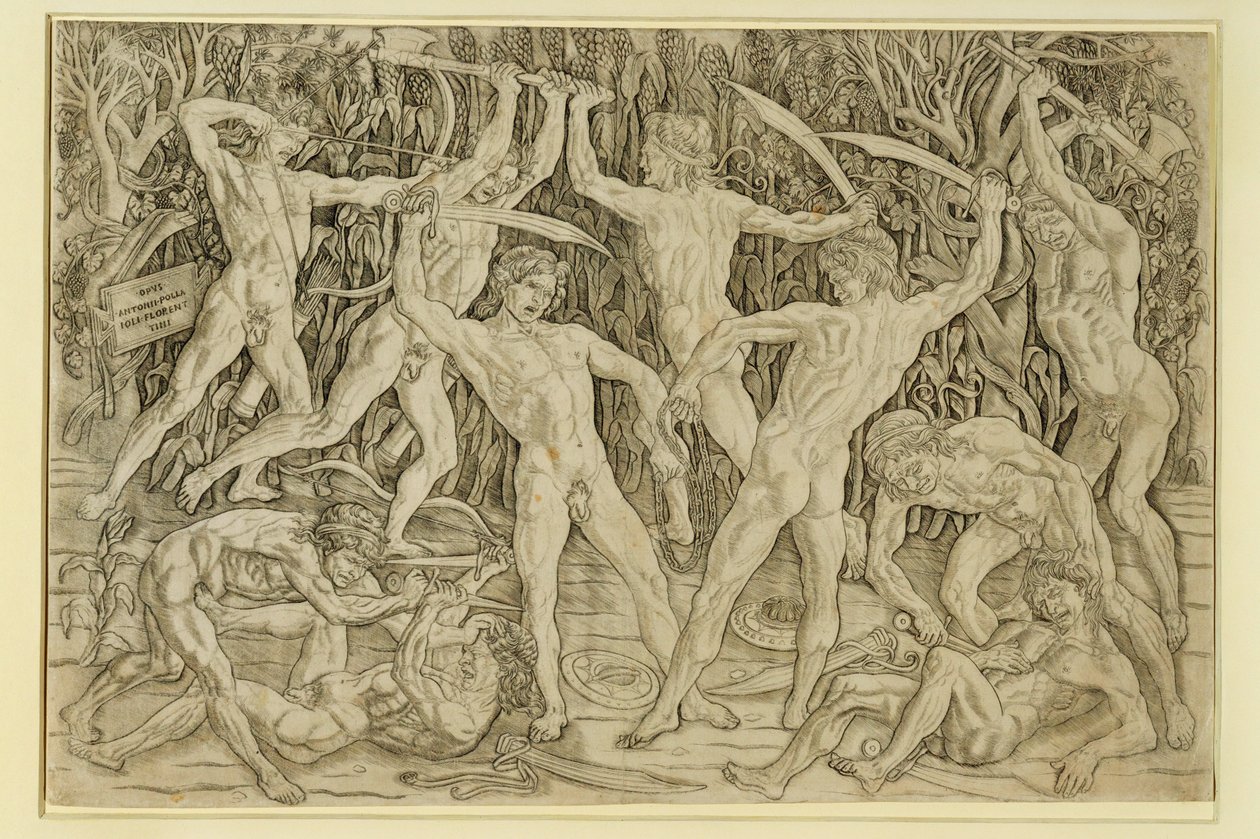 Combat of Nude Men by Antonio (attr. to) Pollaiuolo