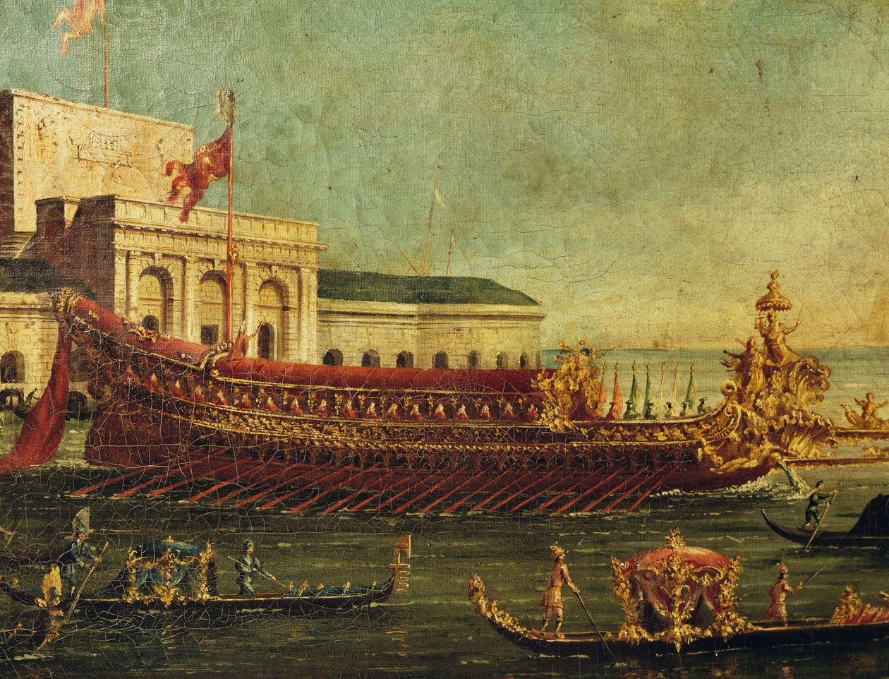 The Bucentaur (state galley of the doges of Venice) by Antonio (studio of) Canaletto