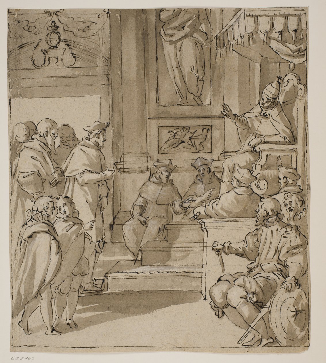 A Cardinal of the Barbarigo Family Received in Audience by the Pope by Antonio Aliense