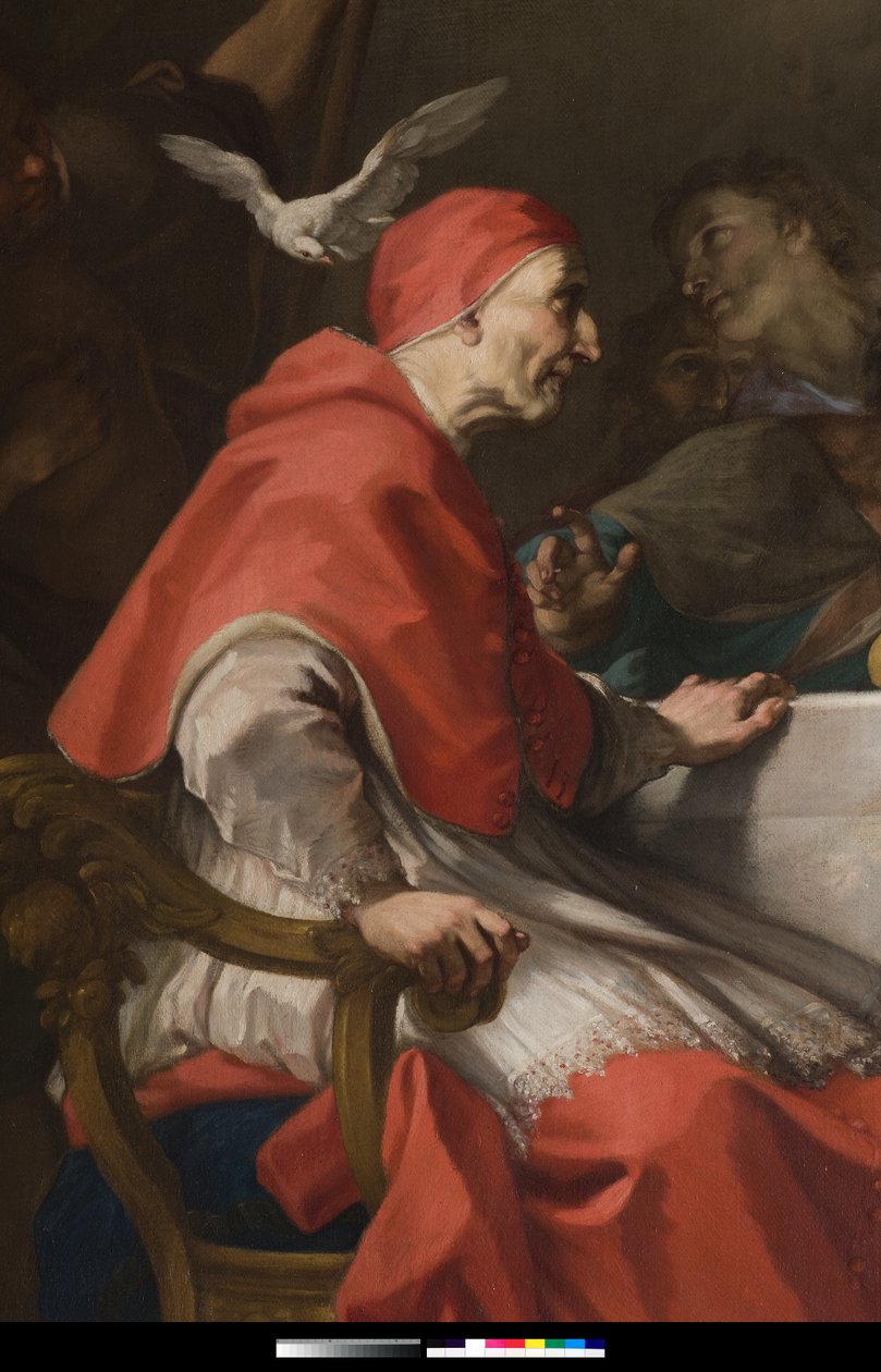 Saint Gregory welcoming Jesus the pilgrim (detail) by Antonio Balestra