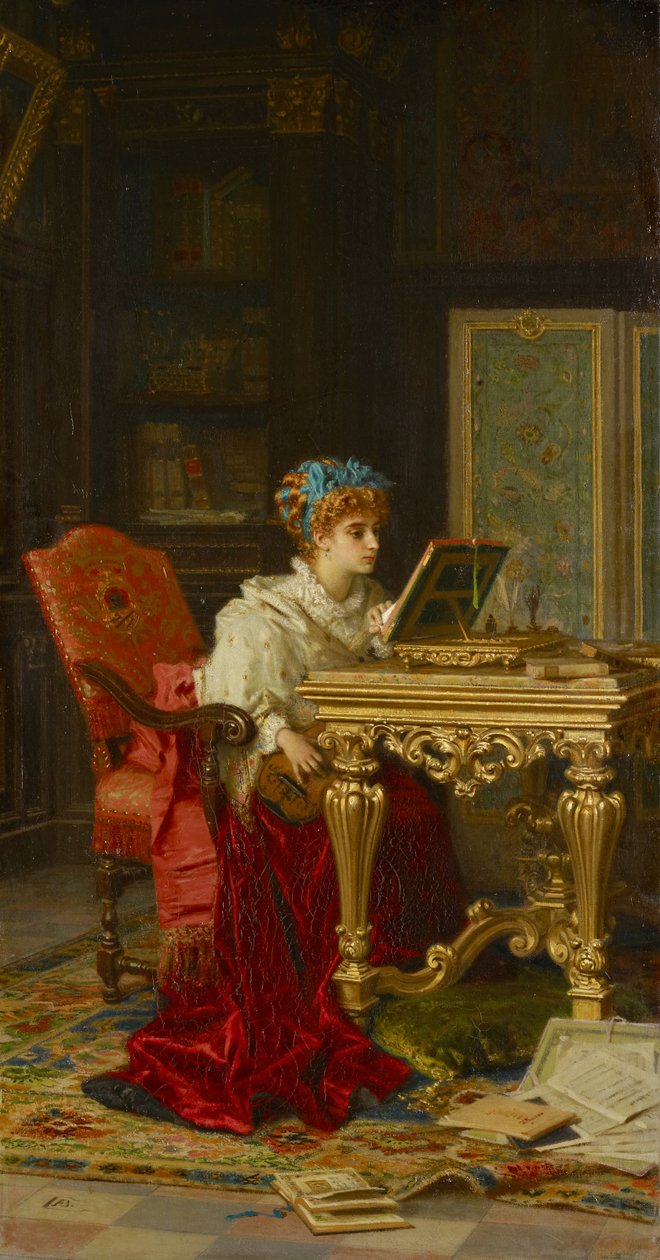 A Music Playing Lady (Irene di Spilimbergo) by Antonio Barzaghi Cattaneo