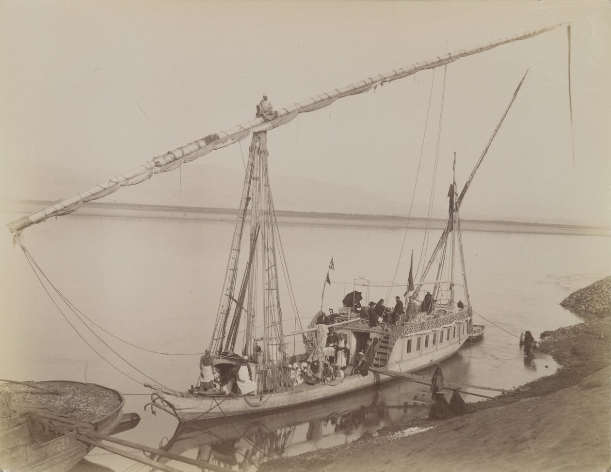 Dahabieh at Luxor by Antonio Beato