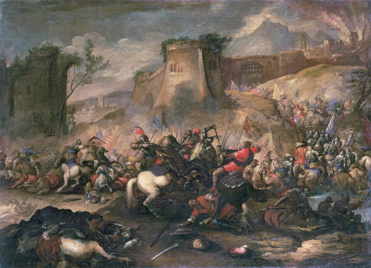 Cavalry Skirmishes Between Crusaders and Turks by Antonio Calza