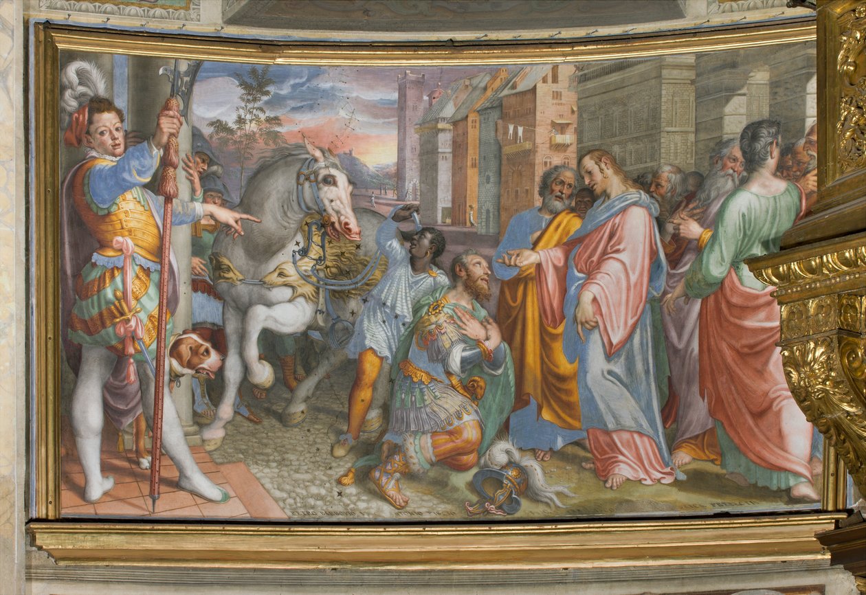 Apse, Antonio Campi, Meeting of Jesus with the centurion Cornelio 1582-84 by Antonio Campi