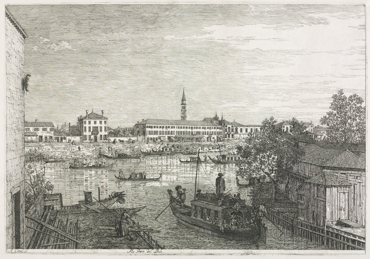 The Harbor at Dolo by Giovanni Antonio Canal