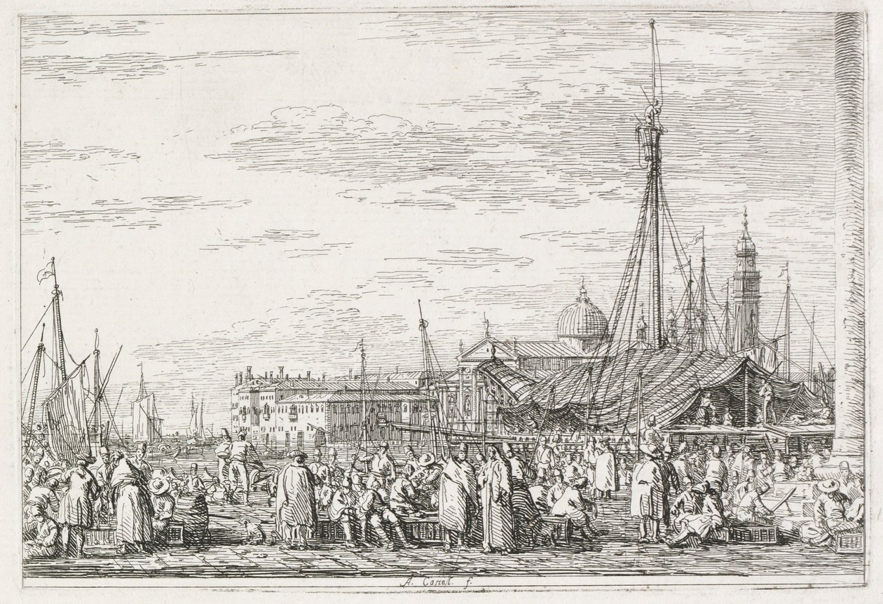 Views: The Market on the Molo, 1735-1746 by Giovanni Antonio Canal