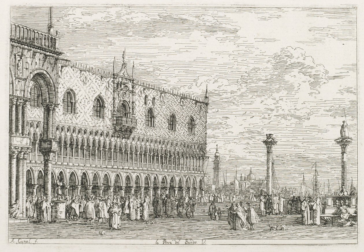 Views: The Stone of Proclamation at Venice by Giovanni Antonio Canal