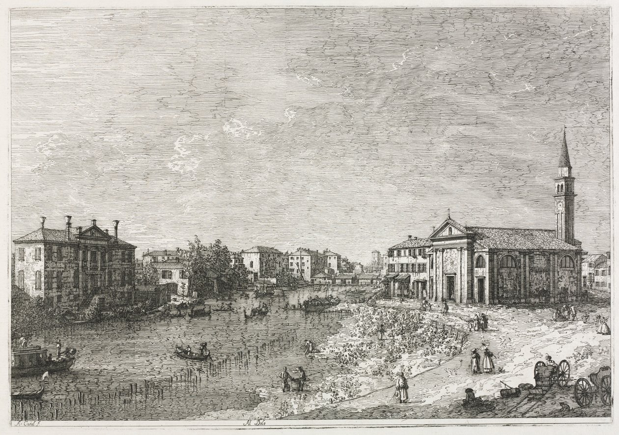 View of Dolo, A Town on the Brenta, West of Venice by Antonio Canaletto