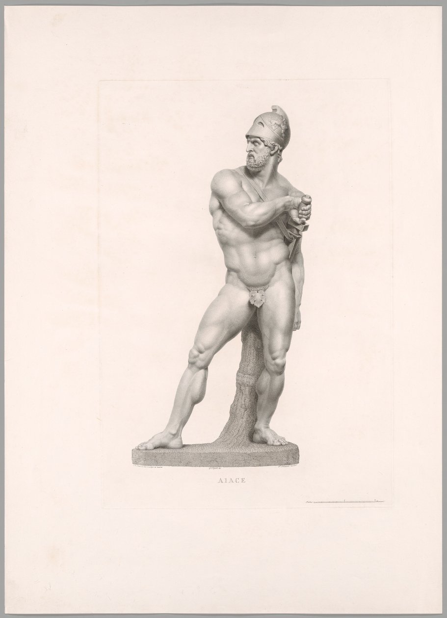 Ajax, Front View, from Oeuvre de Canova by Antonio Canova