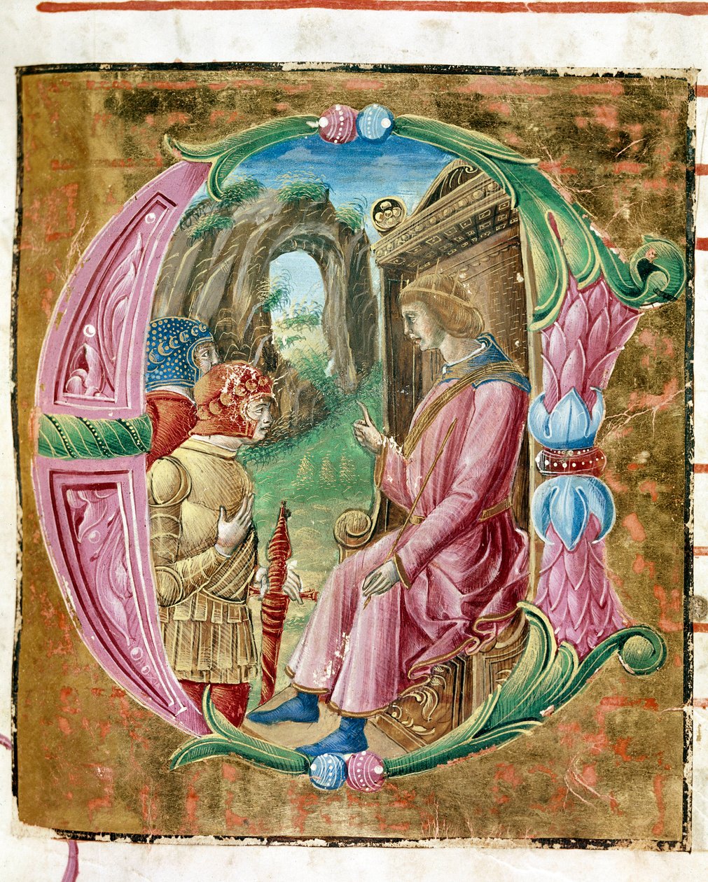 Herod I the Great ordering the massacre of innocents. Lettrine illuminated by Antonio Cicognari. Detail of an antiphonary. 1483 by Antonio Cicognara