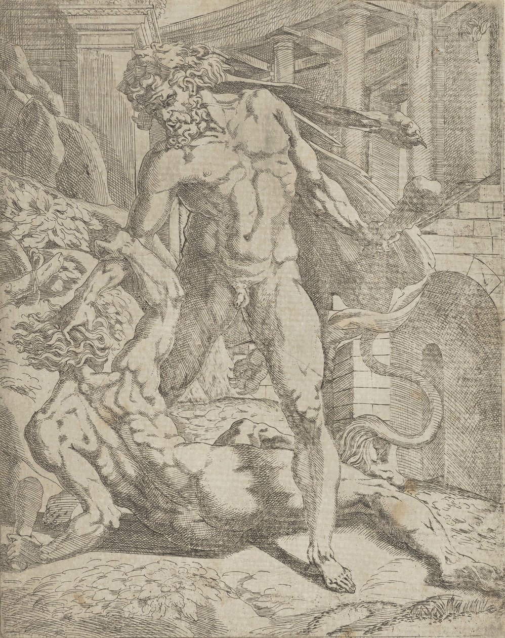 Hercules and Cacus by Antonio Fantuzzi: Buy fine art prints