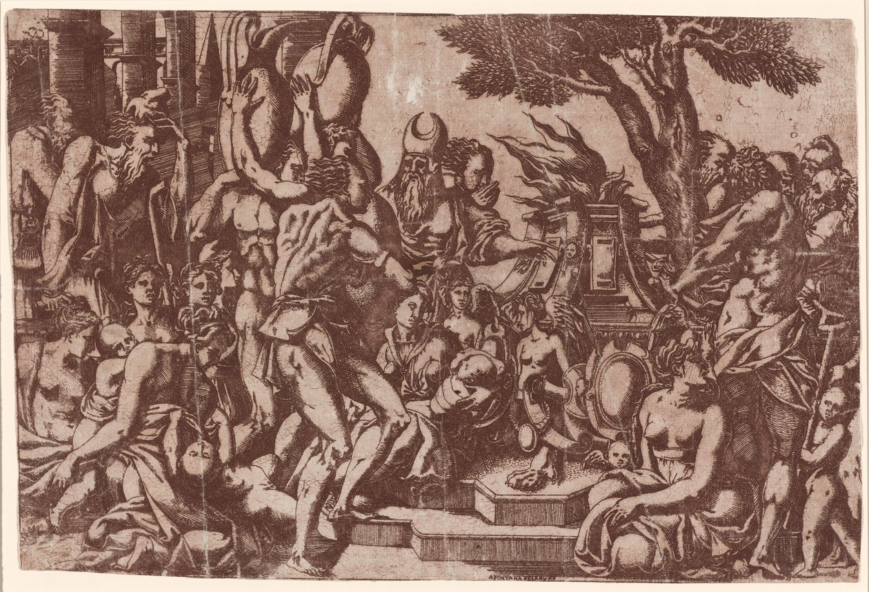 Sacrifice to Priapus by Antonio Fantuzzi after Rosso Fiorentino