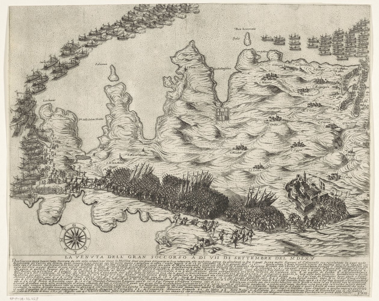Arrival of Reinforcements in Malta (The Siege of Malta) by Antonio Francesco Lucini