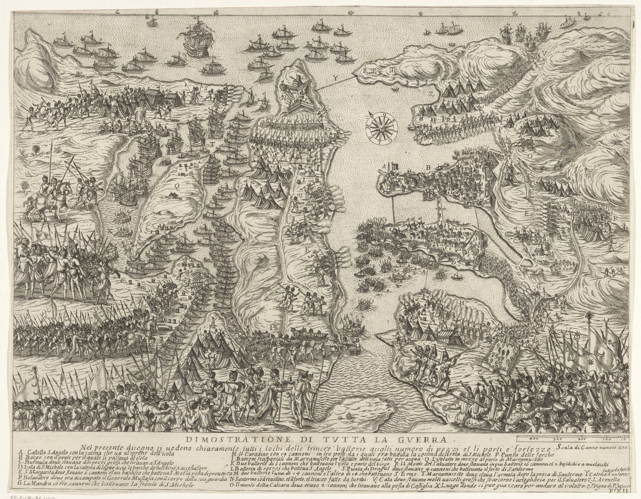 Overview of the Entire Battle of Malta by Antonio Francesco Lucini
