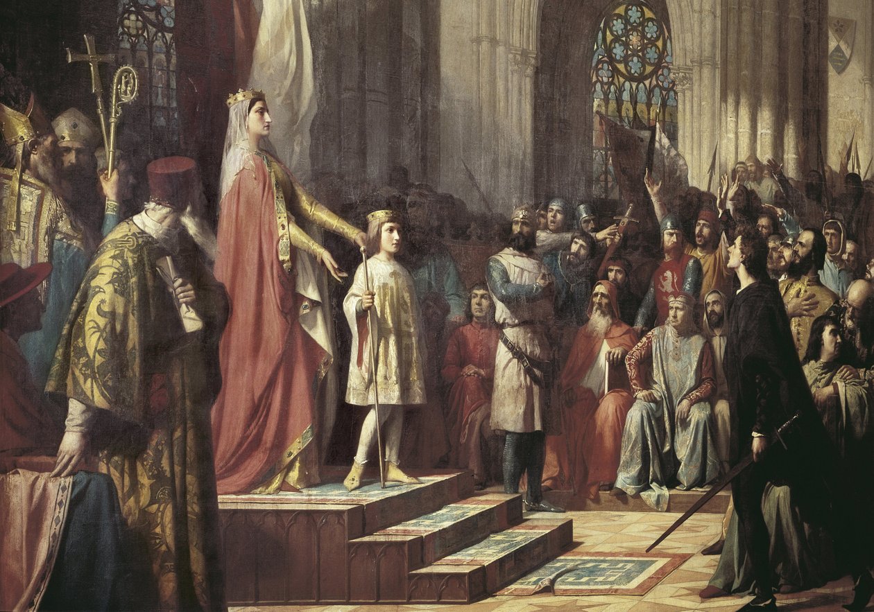 Maria de Molina presents her son to the Valladolid Cortes by Antonio Gisbert