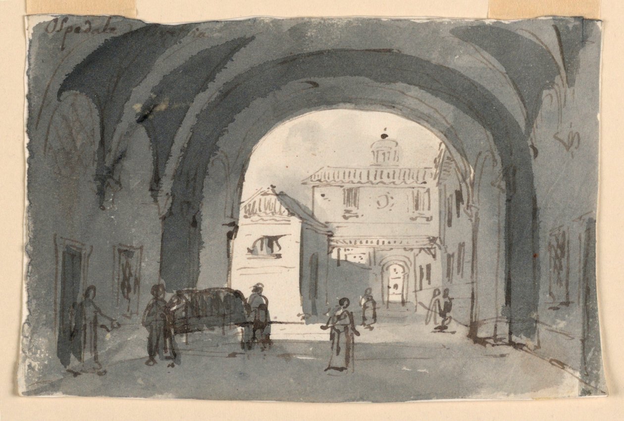 Stage Design, Hospital at Brescia by Antonio Giuseppe Basoli