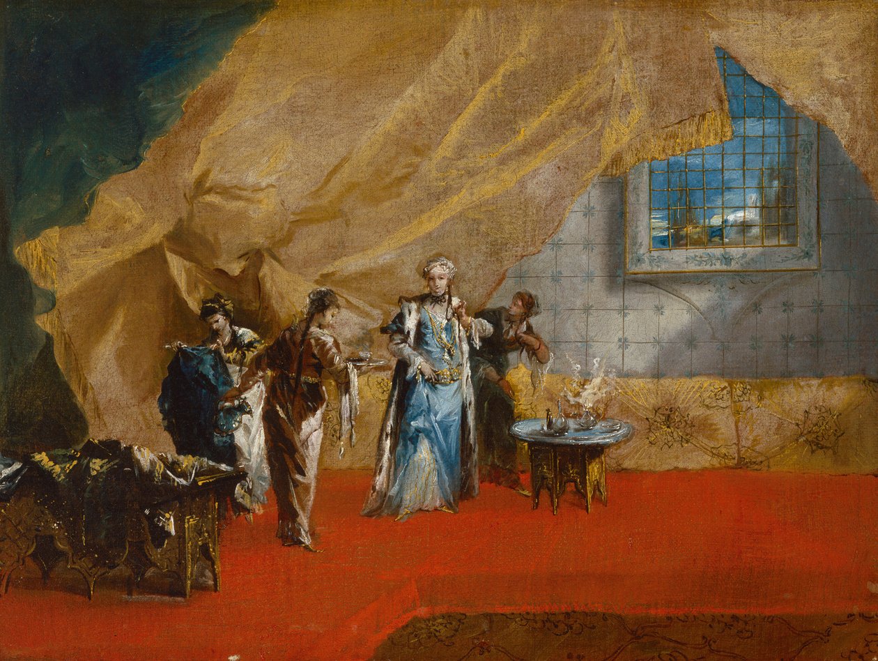 Interior: A Sultana taking Coffee in the Harem, 1742-1743 by Antonio Guardi