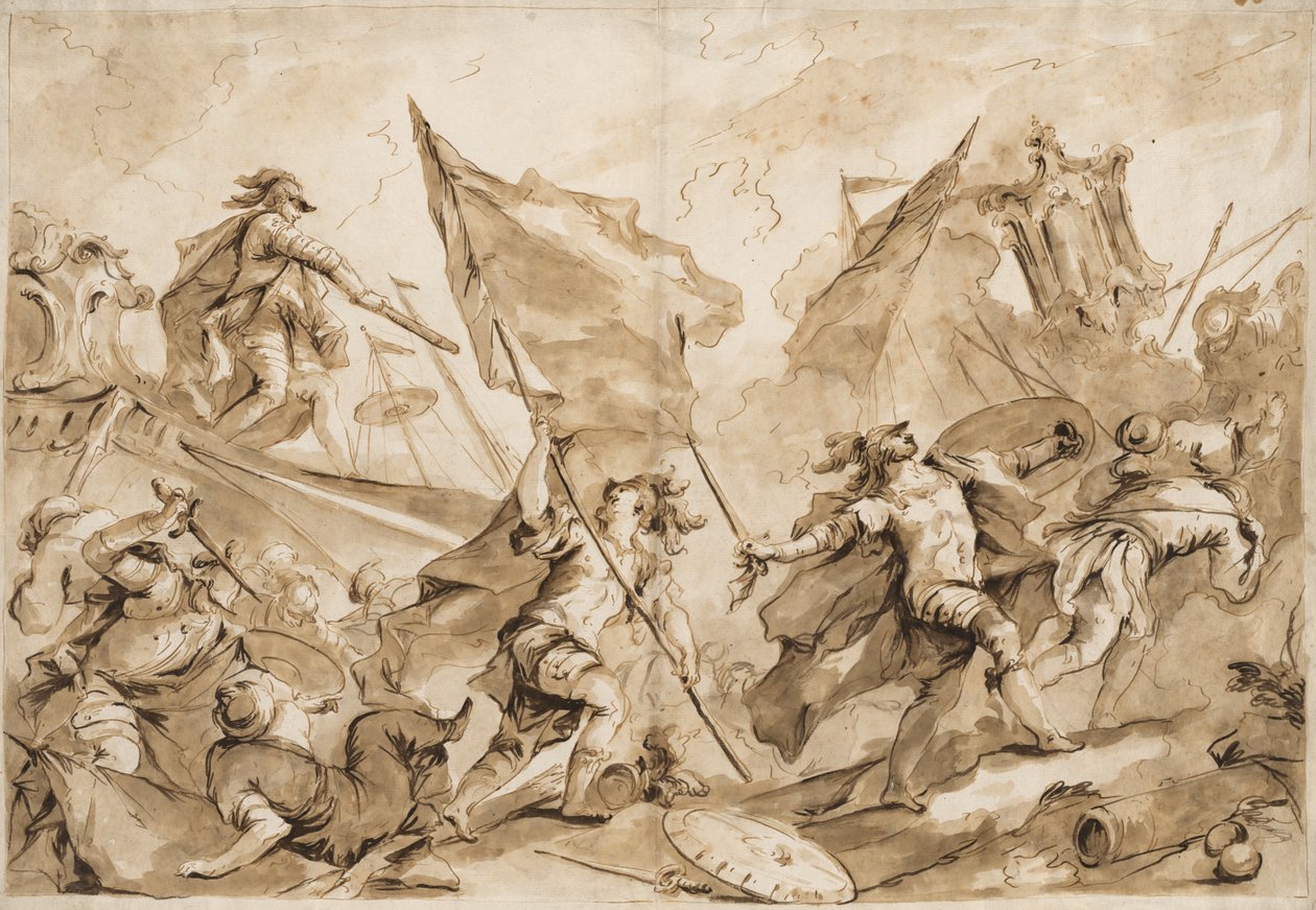 Jacopo Marcello Directing the Assault of Gallipoli by Antonio Guardi