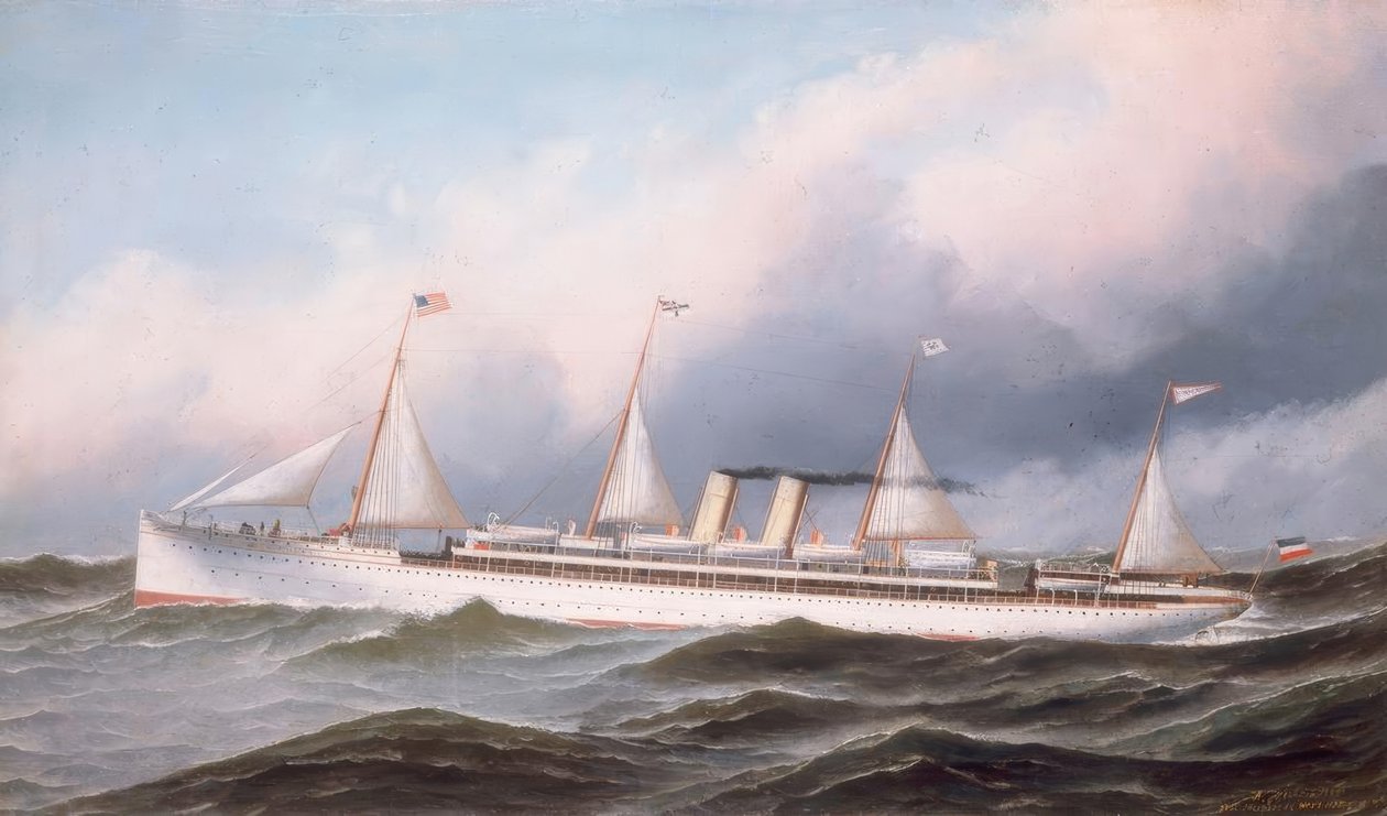 S.M. Battleship Kaiser Wilhelm II by Antonio Jacobsen