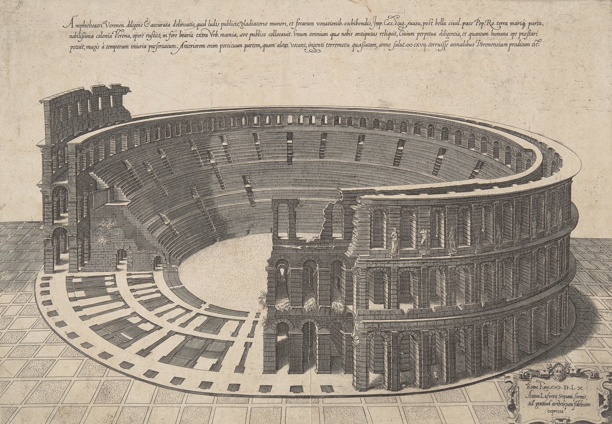 Amphitheatri Veronen Diligens et Accurata Delineatio by Antonio Lafreri