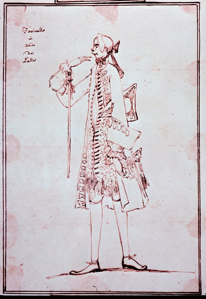 Portrait of Carlo Broschi (Farinelli) (1705-1782) (Drawing by Anton Maria Zanetti, 18th Century) by Antonio Maria Zanetti