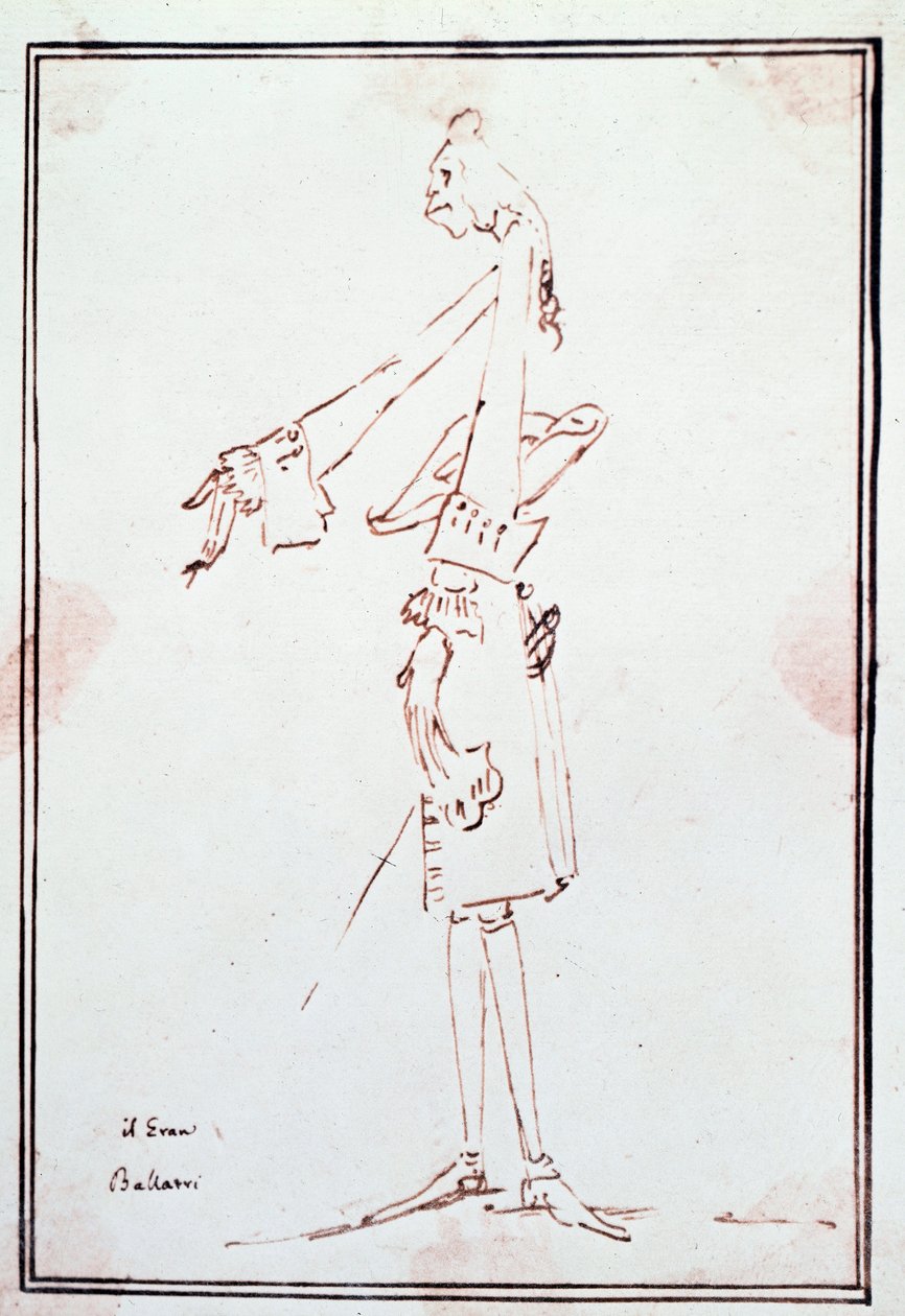 Portrait of Filippo Balatri, Italian castrato. Caricature by Anton Maria Zanetti by Antonio Maria Zanetti