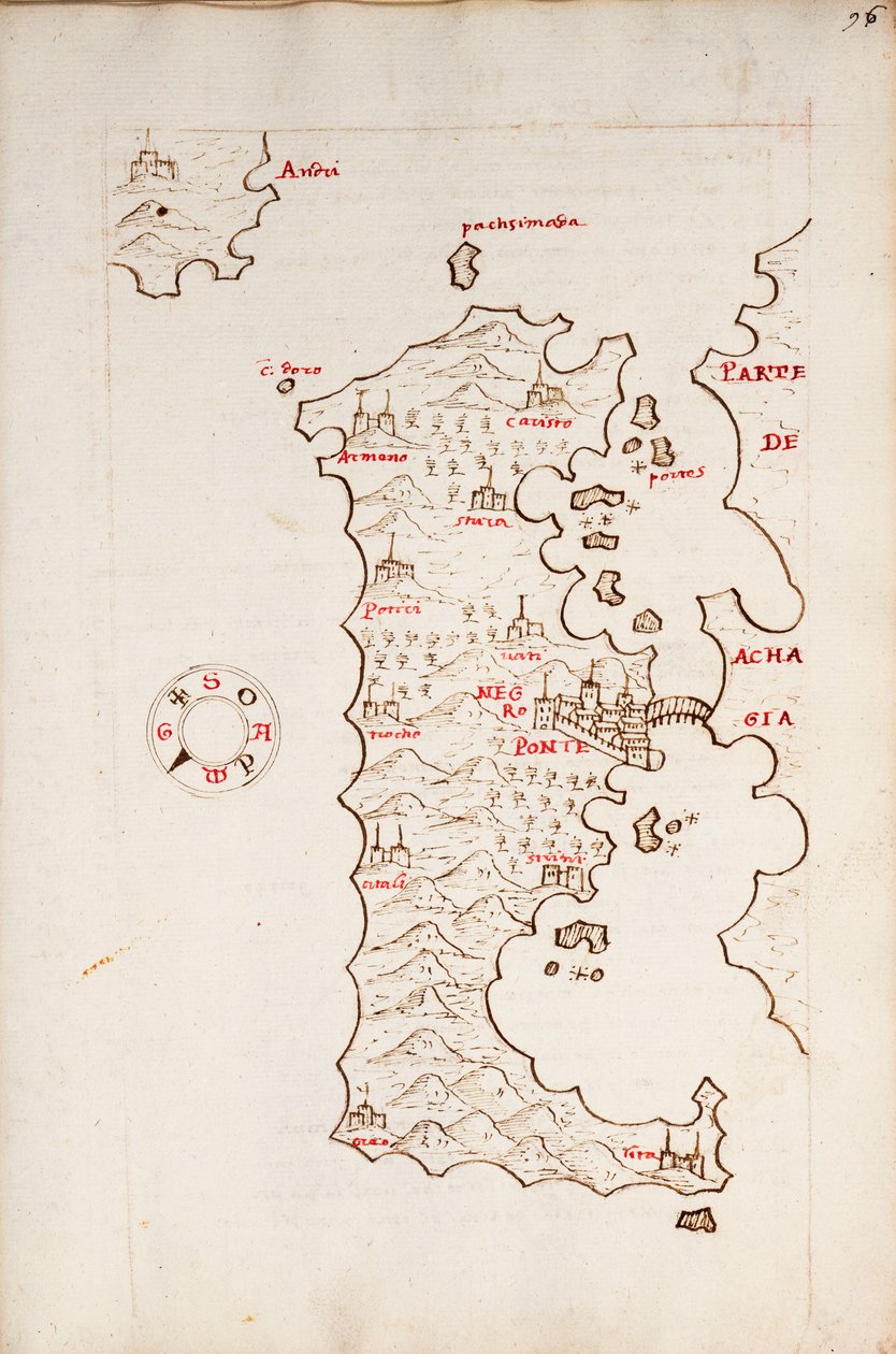 Chart of Negroponte by Antonio Millo