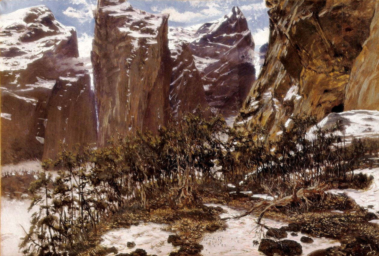 Roncesvalles. Landscape of Northern Spain. Painting by Antoni Munoz i Degrain, late 19th century by Antonio Munoz Degrain
