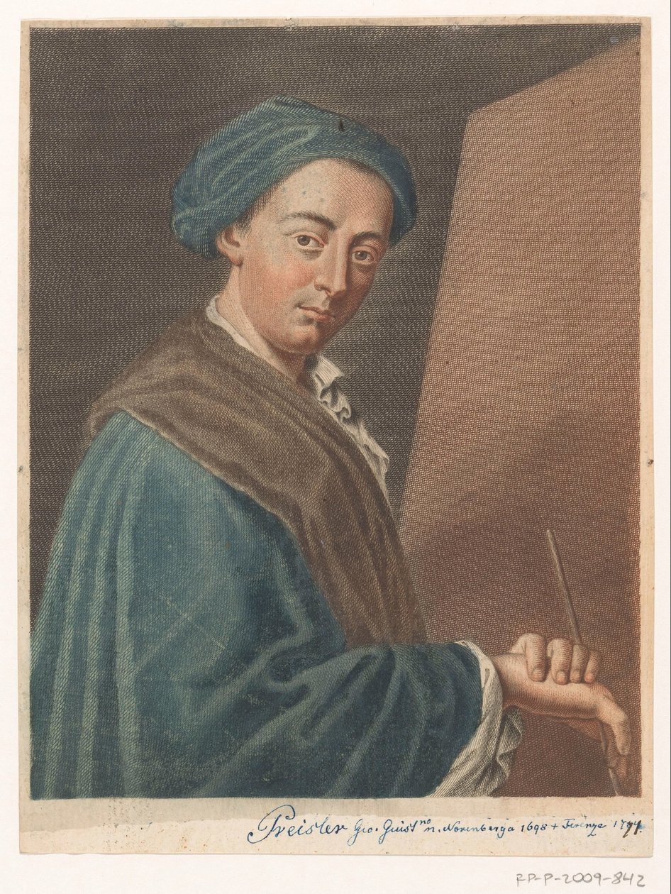 Portrait of Artist Johann Justin Preissler (Portraits of Artists) by Antonio Pazzi