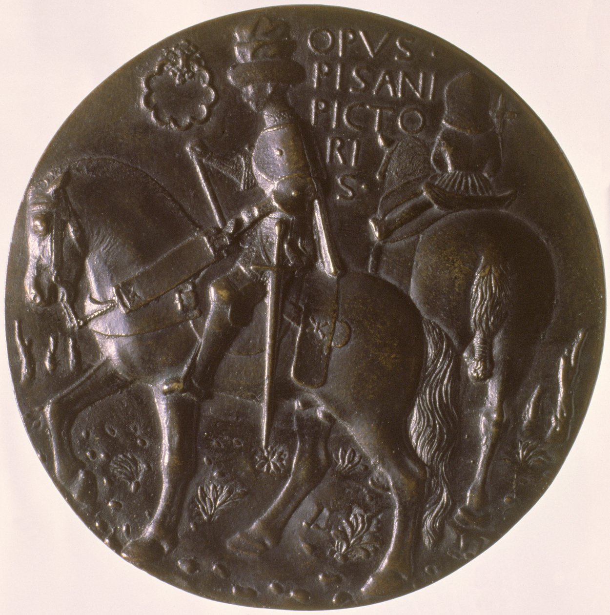 Portrait Medal, Reverse Depicting Gianfrancesco Gonzaga on a Horse by Antonio Pisanello