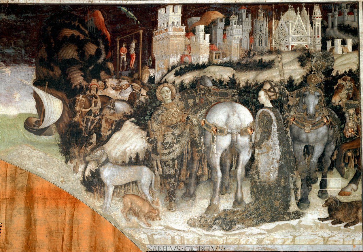 Saint George Delivering the Princess of Trebizonde (detail) by Antonio Pisanello
