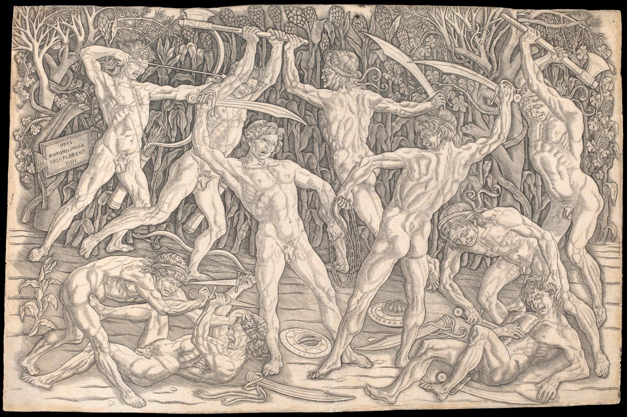 Battle of the Nudes by Antonio del Pollaiolo, c.1470-90 by Antonio Pollaiuolo