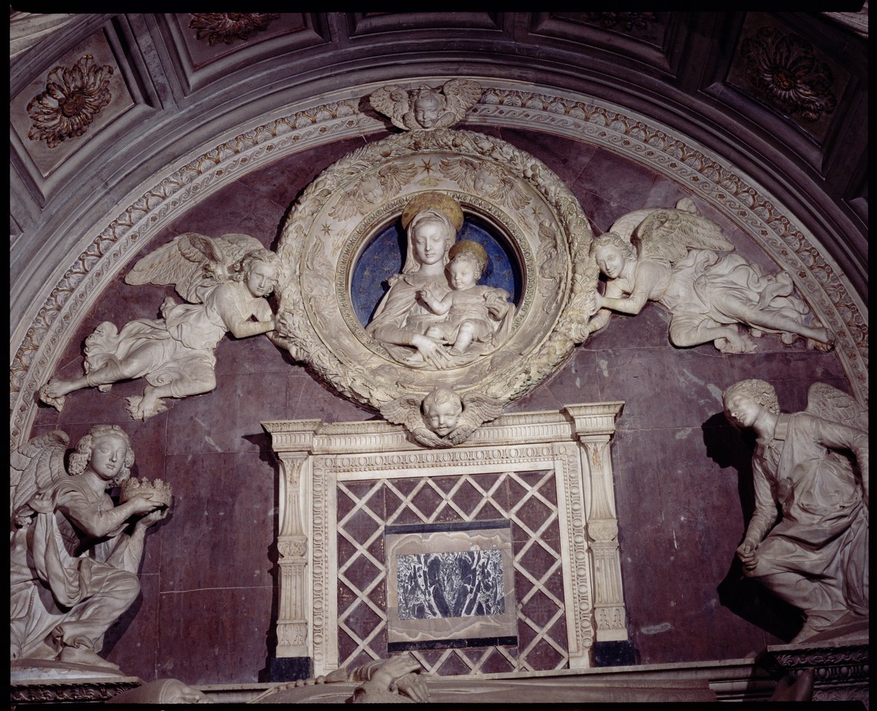 The Tomb of the Cardinal of Portugal (detail) by Antonio Rossellino