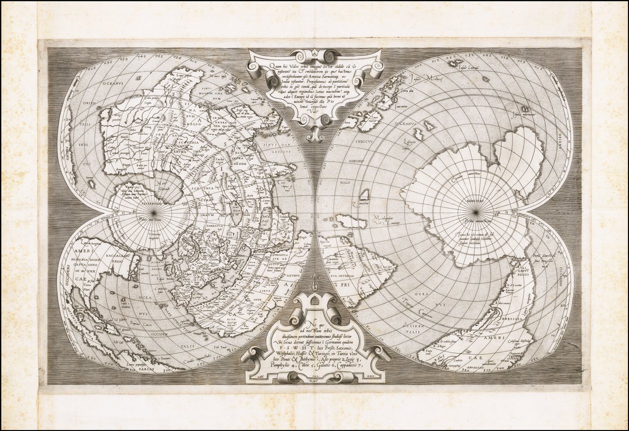 Double Cordiform Map of the World, by Antonio Salamanca by Antonio Salamanca