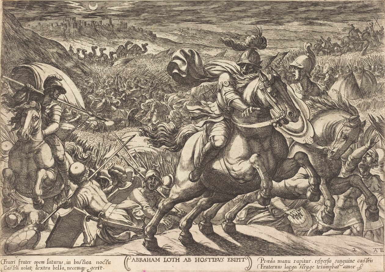 Abraham Makes the Enemies Flee Who Hold His Nephew by Antonio Tempesta
