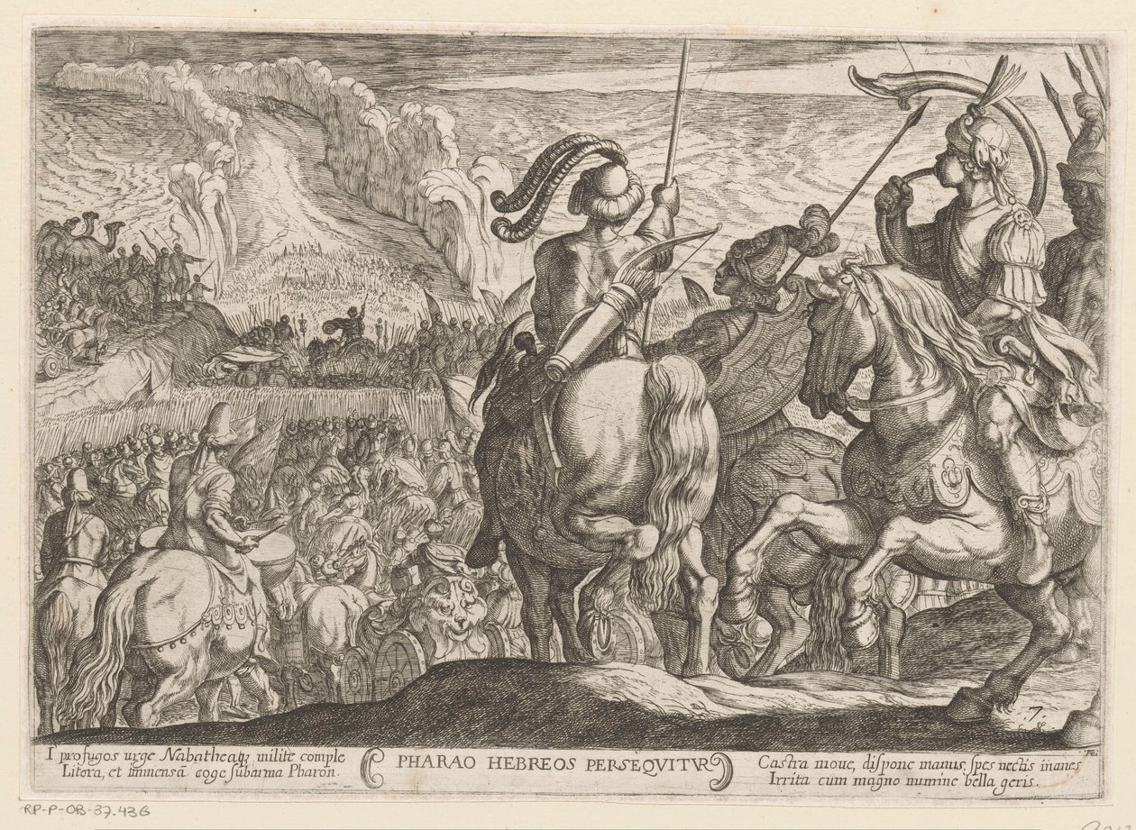 The Egyptians Pursue the Israelites Through the Red Sea (series title: Old Testament Battle Scenes) by Antonio Tempesta