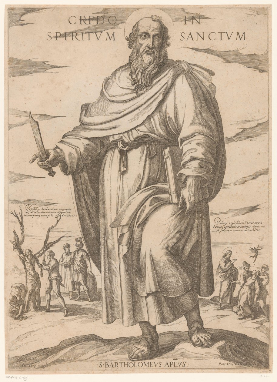 Saint Bartholomew (Credo in Spiritum Sanctum) (Christ, Mary, and the Apostles) by Antonio Tempesta