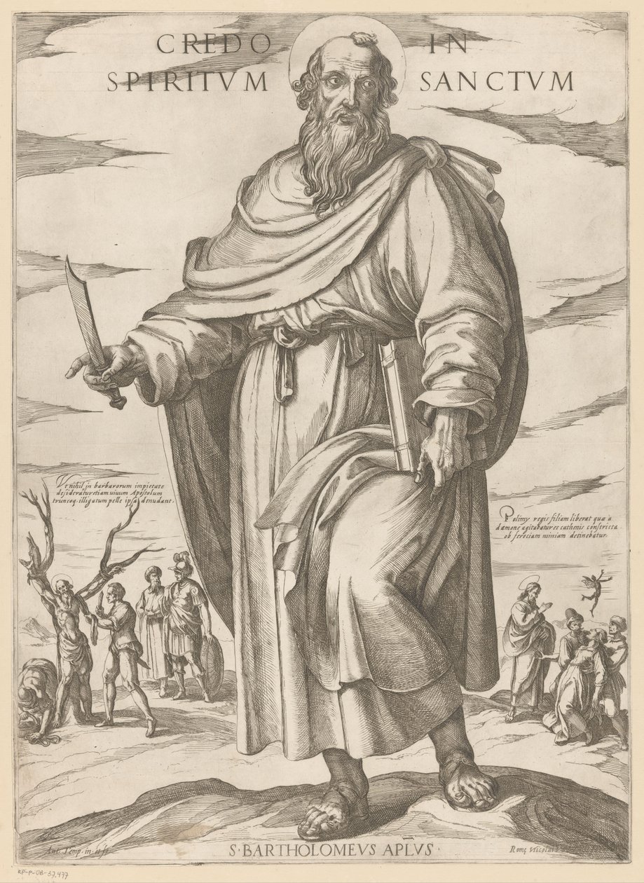 Saint Bartholomew (series title: Christ, Mary, and the Apostles) by Antonio Tempesta
