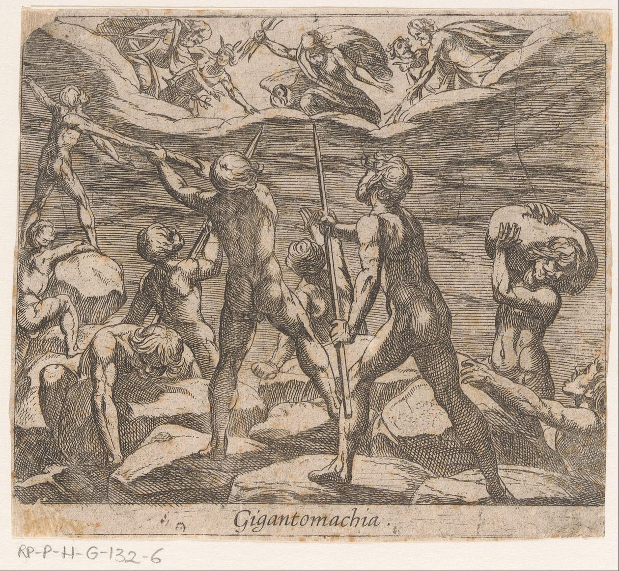 The Giants Attempt to Attack Olympus (Gigantomachia) (Metamorphoses of Ovid) by Antonio Tempesta