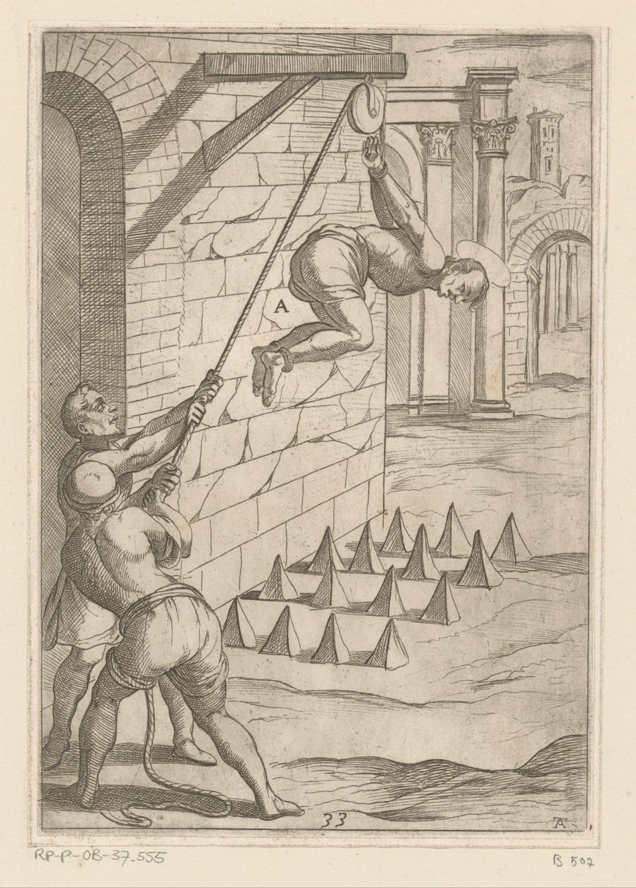 Torture: Dropping on Sharp Points (Tortures Endured by Christian Martyrs) by Antonio Tempesta