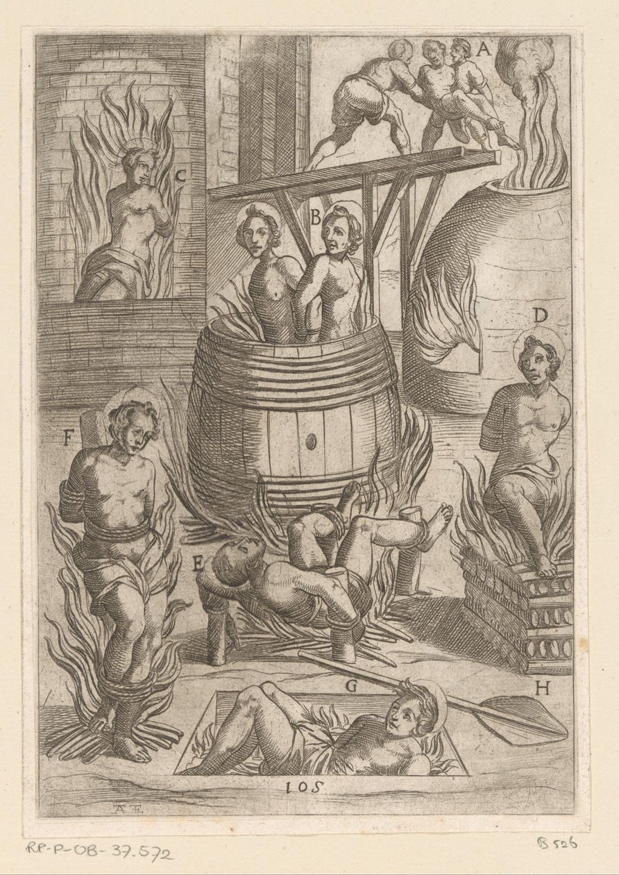 Torture with Various Methods of Burning by Antonio Tempesta