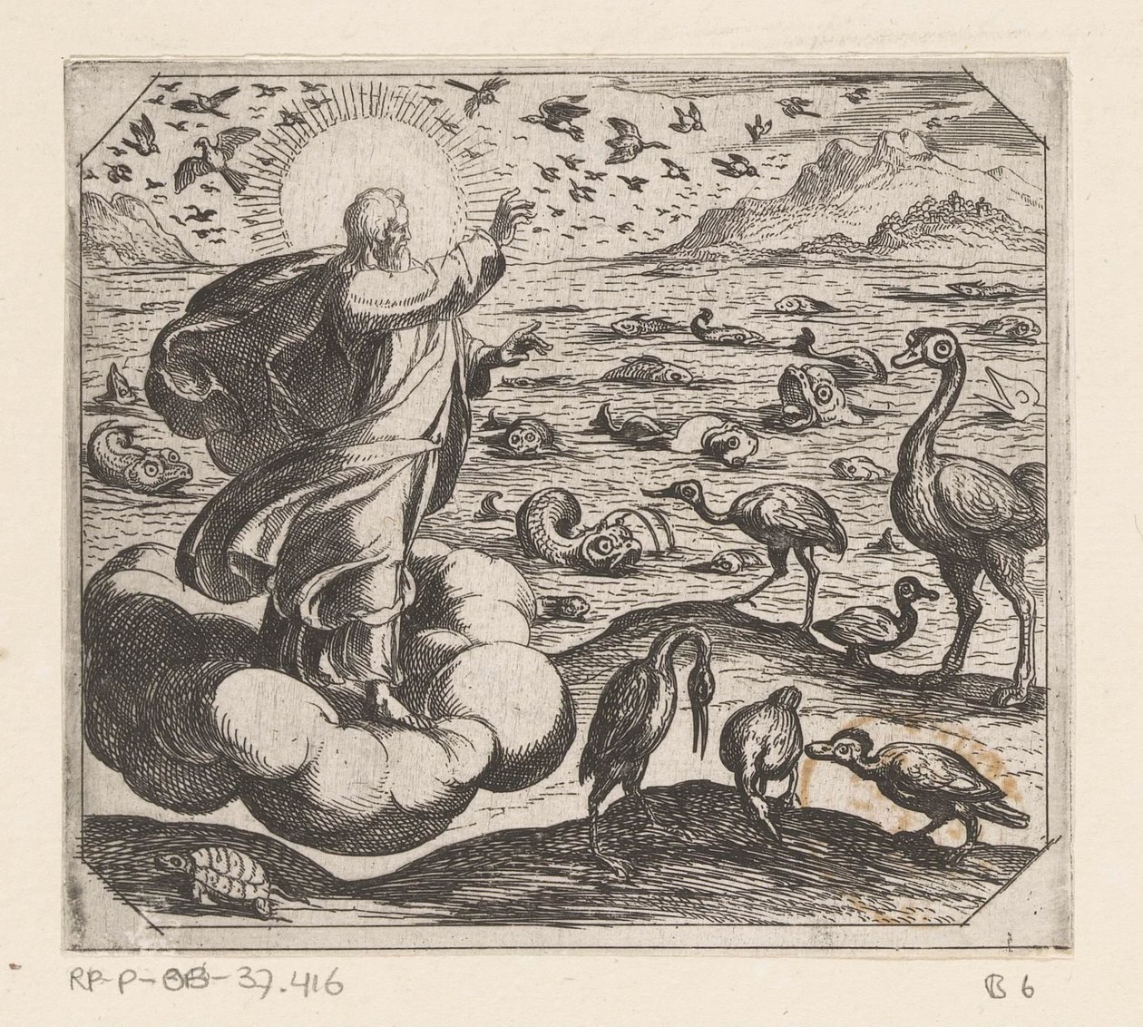 God Creates the Birds and the Fish by Antonio Tempesta