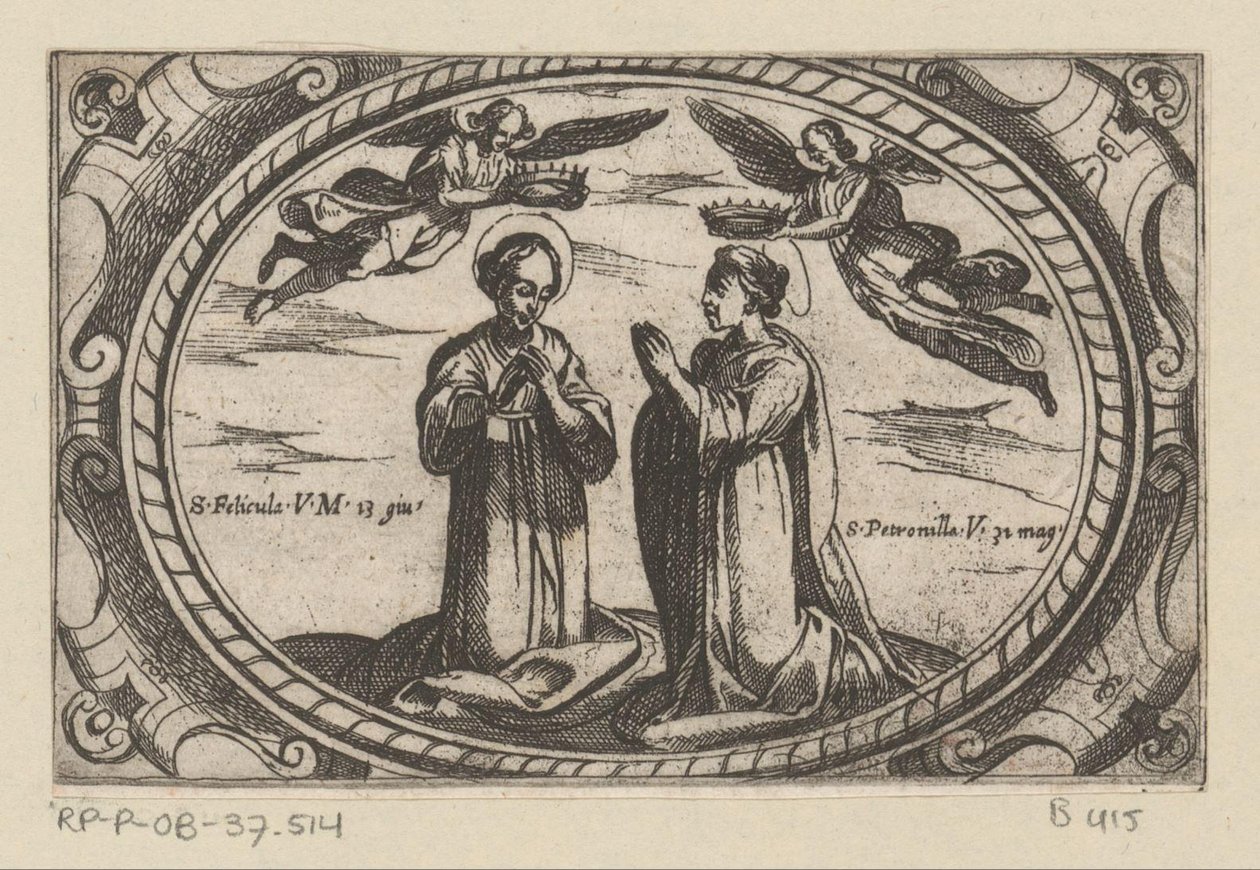 St. Felicula and St. Petronilla (Roman Martyrs) (Imagini di Molte Vergini Rom nel Martirio) by Antonio Tempesta