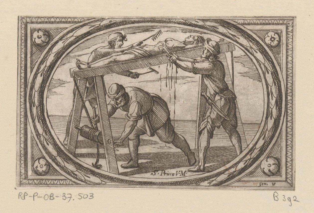 St. Prisca (series title: Roman Martyrs) (series title: Imagini di moltes vergini Rom nel martirio) by Antonio Tempesta