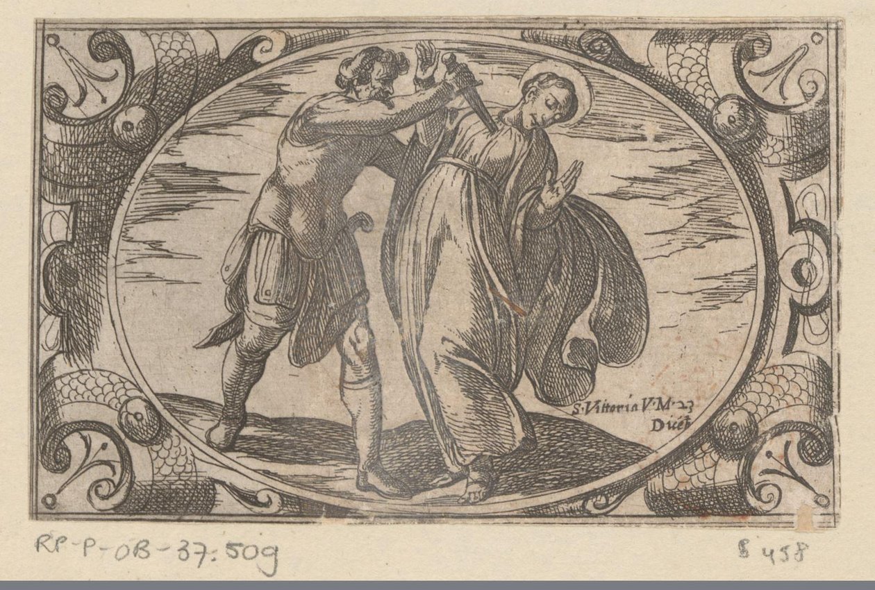 Saint Victoria (series title: Roman Martyrs, Imagini di moltes vergini Rom nel martirio) by Antonio Tempesta