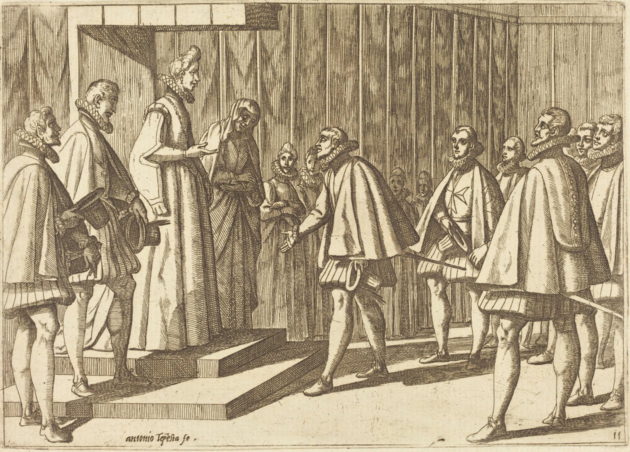 Italian Prince before Margaret of Austria by Antonio Tempesta