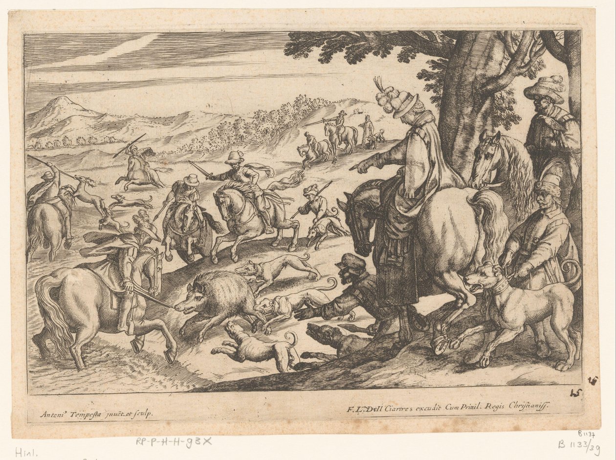Hunting Boar and Deer (Hunting Scenes Part 5 series) by Antonio Tempesta